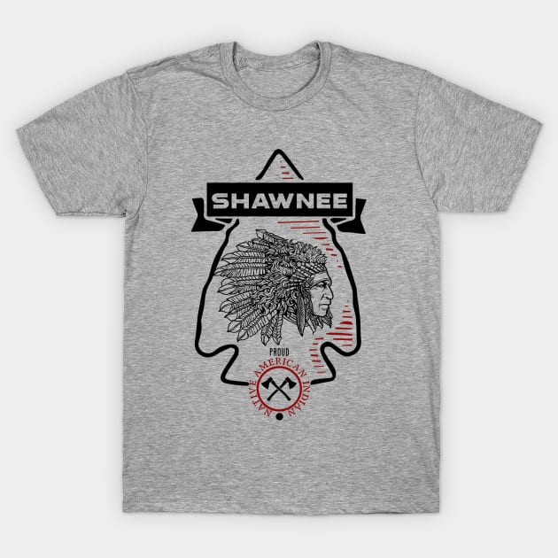 Shawnee Tribe Native American Indian Proud Retro Arrow T-Shirt by The Dirty Gringo